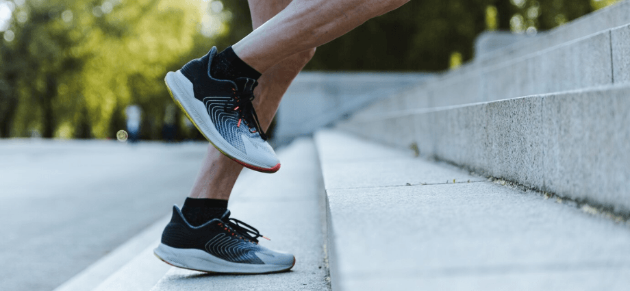 image of men running shoes