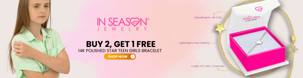 14k Polished Star Teen Girls Bracelet